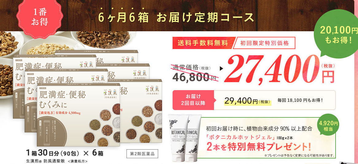 生漢煎 防風通聖散 最安値